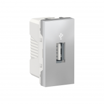 Unica - prise USB 3.0 - connecteur data - 1 mod - Alu - méca seul (NU342930)