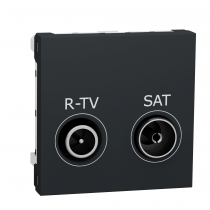 Unica - prise R-TV + SAT - individuel - 2 mod - Anthracite - méca seul (NU345454)