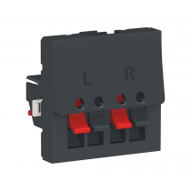 Unica - prise haut-parleur 2 sorties rouge + noir - 2 mod - Anthraci - méca seul (NU348654)