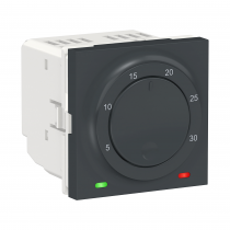Unica - thermostat chauffage / climatisation - 8A - Anthracite - méca seul (NU350154)