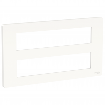 Unica - support fixation +plaque finition boîte concent 2 rang 10 mod - Blanc an (NU021020)