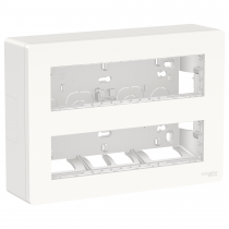 Unica - boîte de concentration saillie complète - 2 rang de 8 mod - Blanc antim (NU121820)