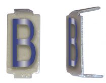 Lot 25 lettres B 6x11 Alu ivoire/bleu (CD023)