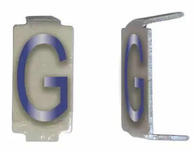 Lot 25 lettres G 6x11 Alu ivoire/bleu (CD028)
