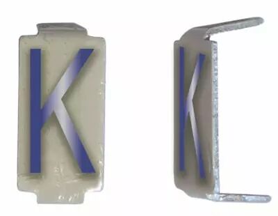 Lot 25 lettres K 6x11 Alu ivoire/bleu (CD032)