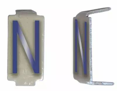 Lot 25 lettres N 6x11 Alu ivoire/bleu (CD035)