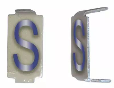 Lot 25 lettres S 6x11 Alu ivoire/bleu (CD040)