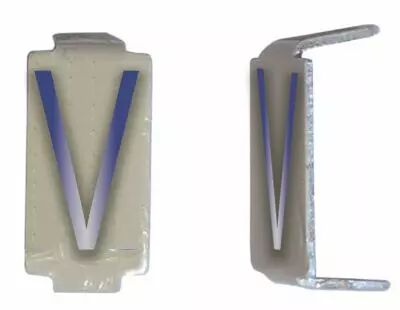 Lot 25 lettres V 6x11 Alu ivoire/bleu (CD043)