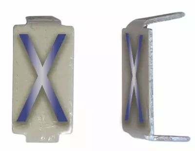 Lot 25 lettres X 6x11 Alu ivoire/bleu (CD045)