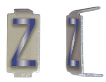 Lot 25 lettres Z 6x11 Alu ivoire/bleu (CD047)