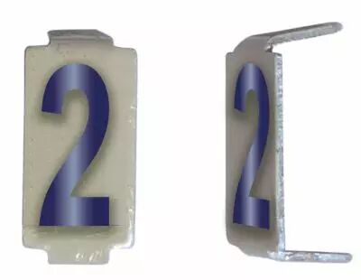 Lot 25 chiffres 2 6x11 Alu ivoire/bleu (CD062)