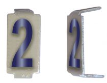 Lot 25 chiffres 2 6x11 Alu ivoire/bleu (CD062)