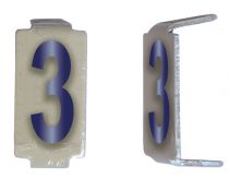 Lot 25 chiffres 3 6x11 Alu ivoire/bleu (CD063)