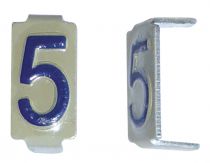 Lot 25 chiffres 5 6x11 Alu ivoire/bleu (CD065)