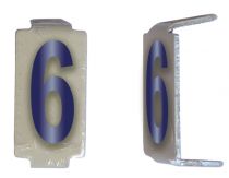 Lot 25 chiffres 6 6x11 Alu ivoire/bleu (CD066)