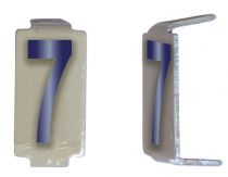 Lot 25 chiffres 7 6x11 Alu ivoire/bleu (CD067)