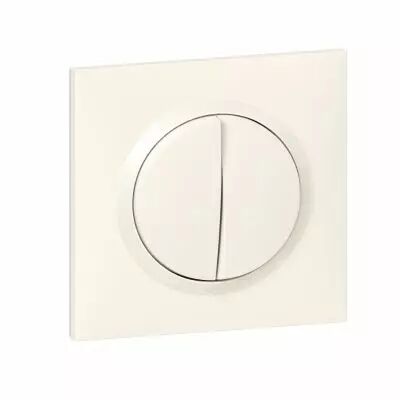 Double interrupteur ou va-et-vient dooxie 10AX 250V~ avec plaque carr�e blanche (095011)