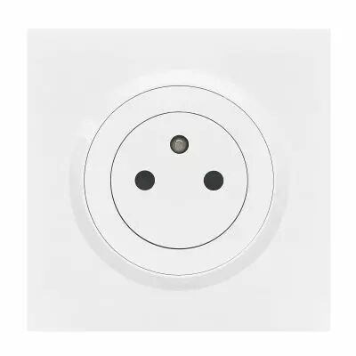 Prise de courant 2P+T Surface dooxie 16A avec plaque carr�e blanche et griffes (095015)