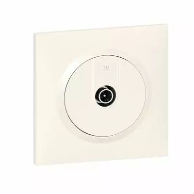Prise TV �toile blind�e dooxie avec plaque carr�e blanche (095017)
