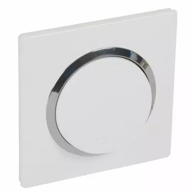 Interrupteur ou va-et-vient dooxie 10AX + plaque carr�e blanche/chrom� + griffes (095021)