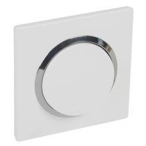 Interrupteur ou va-et-vient dooxie 10AX + plaque carrée blanche/chromé + griffes (095021)