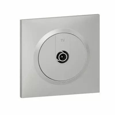 Prise TV �toile blind�e dooxie avec plaque carr�e alu (095037)