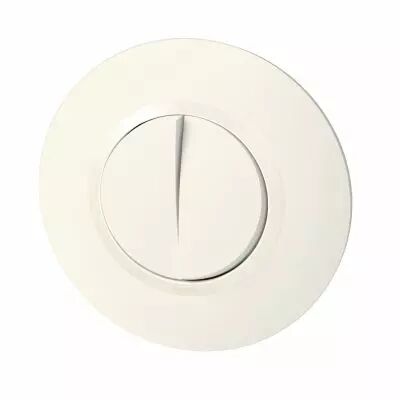 Double interrupteur ou va-et-vient dooxie 10AX 250V~ avec plaque ronde blanche (095051)