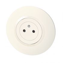 Prise de courant 2P+T Surface dooxie 16A avec plaque ronde blanche (095055)