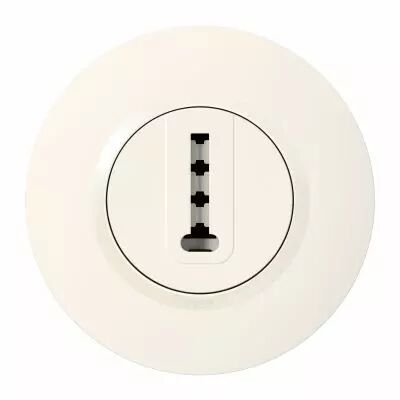 Prise t�l�phone en T dooxie avec plaque ronde blanche (095058)