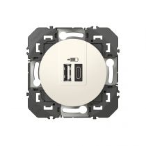 Double chargeur USB 1 TypeA + 1 TypeC dooxie 3A finition blanc - sachet (095228)