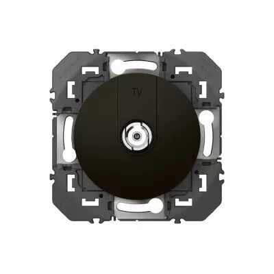 Prise TV type F � visser dooxie finition noir (095283)