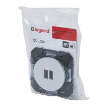 Double chargeur USB TypeC dooxie 3A finition alu (095295)