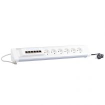 Bloc salle de réunion table en U - 6x2P+T + switch 6 ports - cordons 2P+T/RJ45 (054670)