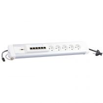 Bloc salle de réunion table U - 5x2P+T +switch 6 ports+1 HDMI -cordon 2P+T/RJ45 (054673)