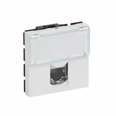 Lot de 200 prises RJ45 cat�gorie6A STP Mosaic 2 modules - blanc en carton (076577)
