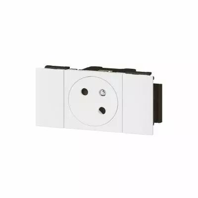 Prise 2P+T Surface Mosaic Soluclip goulotte clippage direct 2 modules - blanc (077101L)