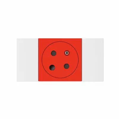 Prise 2P+T Surface d�tromp Soluclip goulotte Mosaic � clippage direct 2mod rouge (077121L)