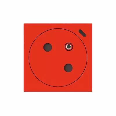 Prise 2P+T Surface � voyant Mosaic Link raccordement lat�ral 2 modules - rouge (077128L)