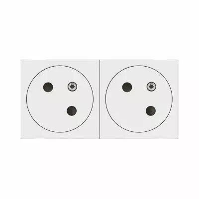 Prise 2x2P+T Surface Mosaic Link � raccordement lat�ral 4 modules - blanc (077142L)