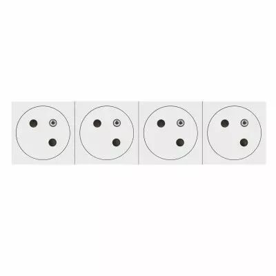 Prise 4x2P+T Surface Mosaic Link � raccordement lat�ral 8 modules - blanc (077144L)