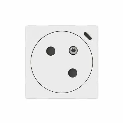 Prise 2P+T Surface � voyant Mosaic Link racc lat�ral 2 mod - blanc antimicrobien (077148L)