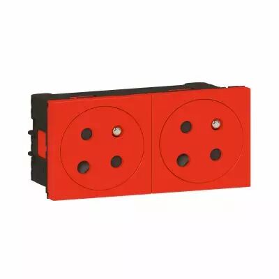 Prise 2x2P+T d�trompage Surface Mosaic Link � raccordement lat�ral 4 modules (077152L)