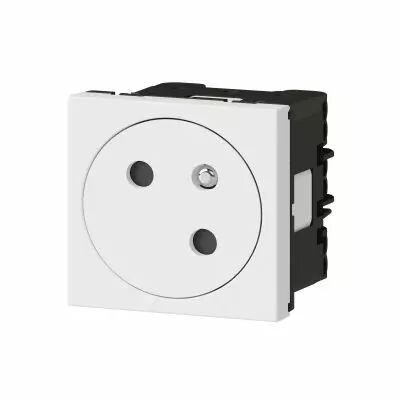 Prise 2P+T Surface Mosaic Link raccordement lat�ral 2 mod - blanc antimicrobien (077158L)