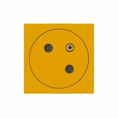 Prise de courant 2P+T Surface Mosaic Link raccordement lat�ral 2 modules - jaune (077196L)