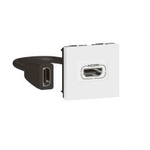 Prise HDMI Type-A version 2.0 préconnectorisée Mosaic 2 modules - blanc (078979L)