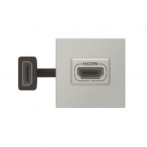 Prise HDMI Type-A version 2.0 préconnectorisée Mosaic 2 modules - alu (079279L)
