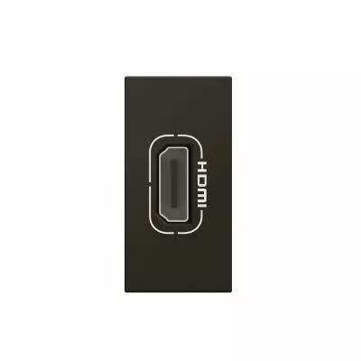 Prise HDMI Type-A version 2.0 pr�connectoris�e Mosaic 1 module - noir mat (079478L)