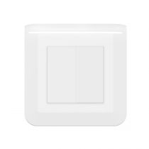 Double interrupteur ou va-et-vient Mosaic 10A blanc complet avec plaque (099201)