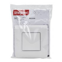 Poussoir simple Mosaic 6A blanc complet avec plaque (099202)