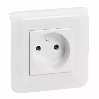 Prise de courant sans terre Mosaic blanc complet avec plaque (099203)